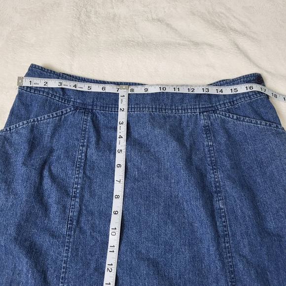 Vintage Pendleton Blue Midi A-Line Jean Skirt. Size 16 - Picture 10 of 11